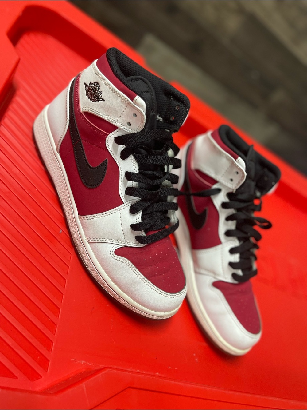 Nike Women's High-Top Sneakers in Burgundy, White & Black